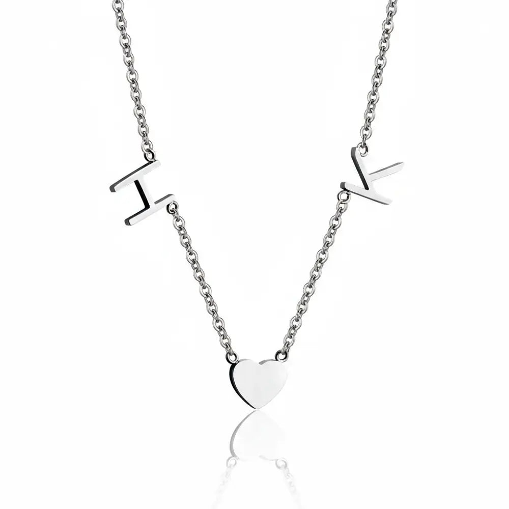 Sideways Initial Heart Necklace