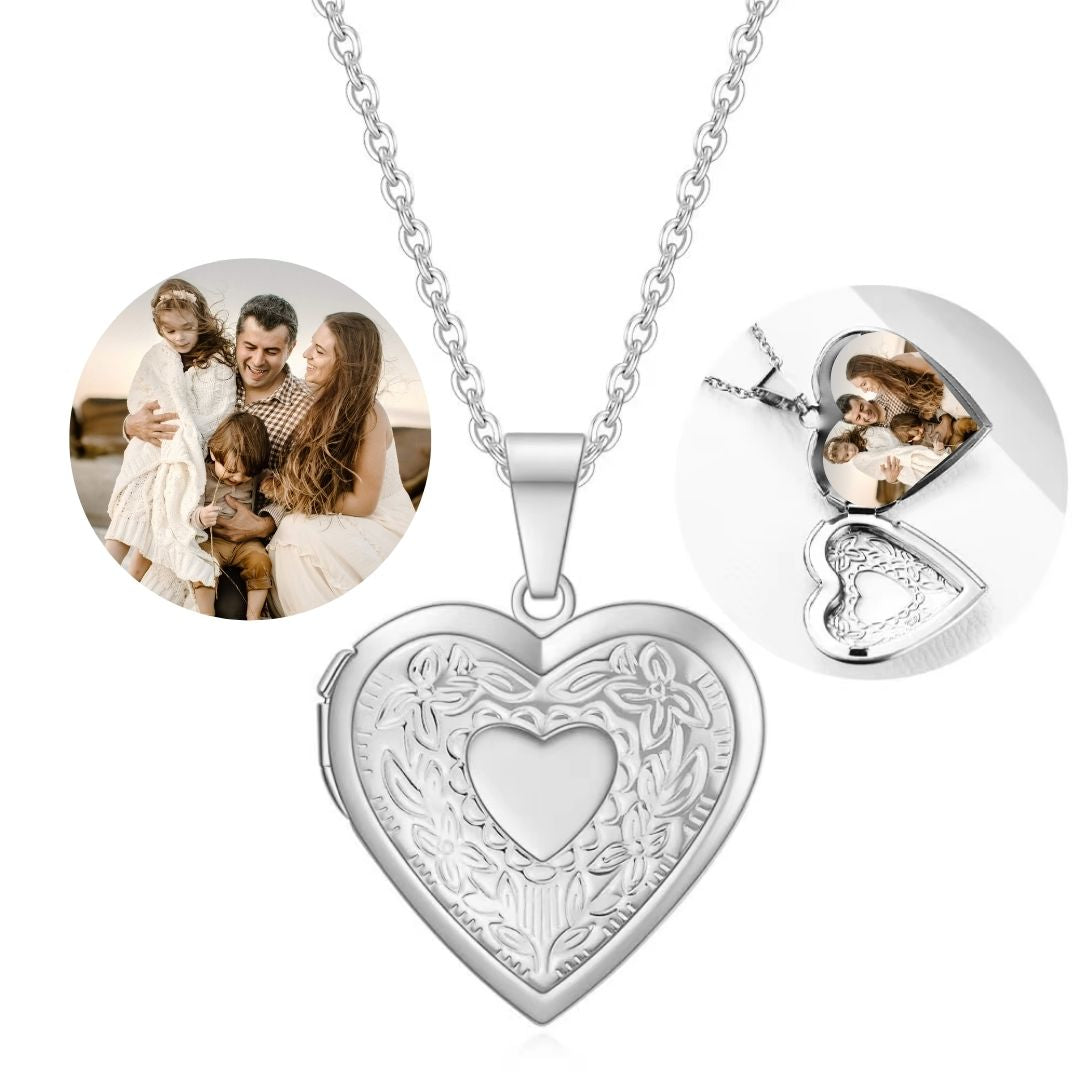 Personalised Heart Photo Locket Necklace