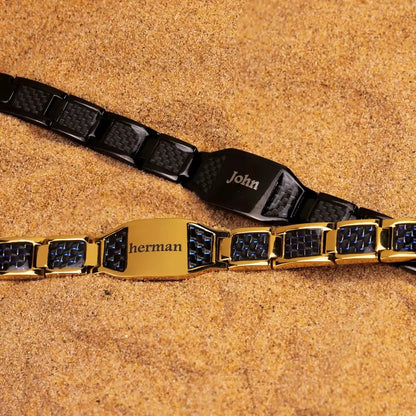 Engraved Carbon Fibre Bracelet for Men