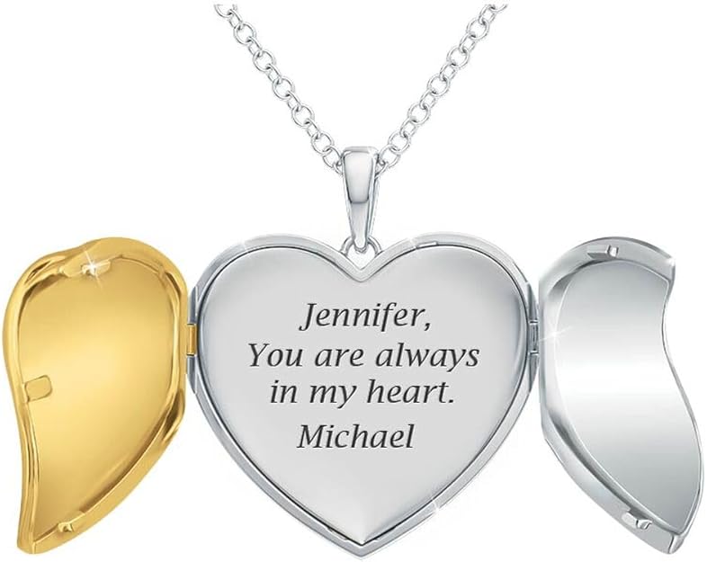 Two-Tone Heart Locket Necklace