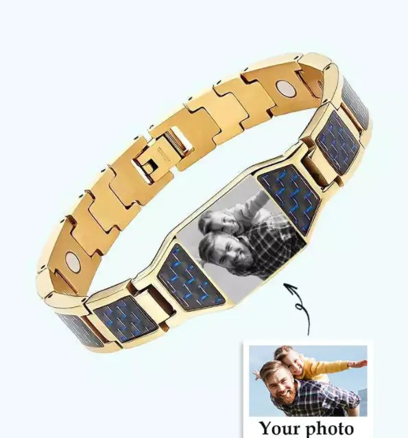 Engraved Carbon Fibre Bracelet for Men