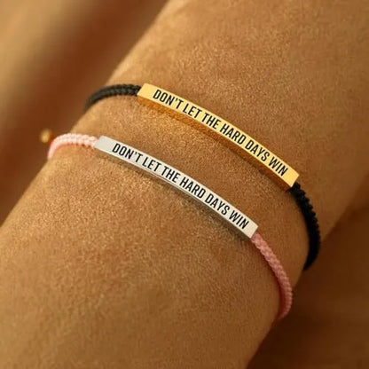 Inspirational Bar Cord Bracelet