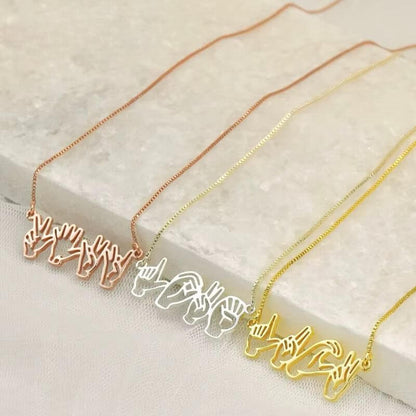 BSL Sign Language Name Necklace