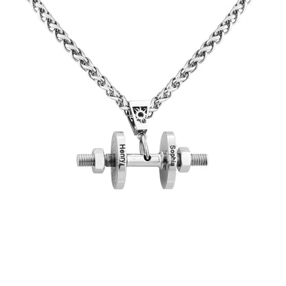 Personalised Dumbbell Necklace with Names