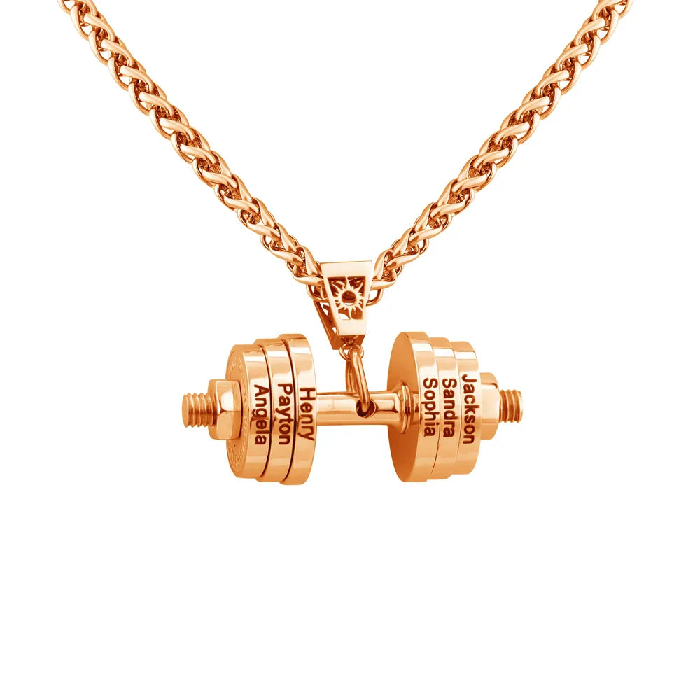 Personalised Dumbbell Necklace with Names