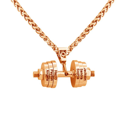 Personalised Dumbbell Necklace with Names