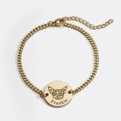 Pet Portrait Disc Bracelet