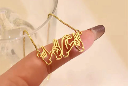 BSL Sign Language Name Necklace