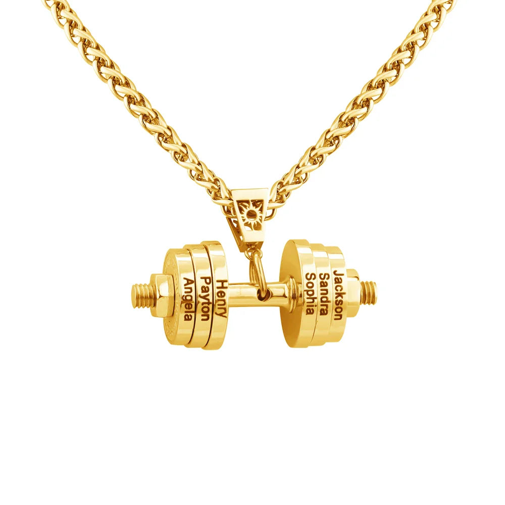 Personalised Dumbbell Necklace with Names
