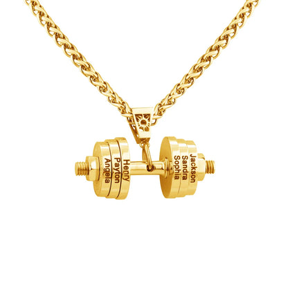 Personalised Dumbbell Necklace with Names