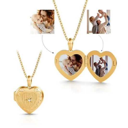 Duo Heart Locket Necklace