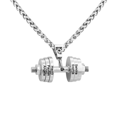 Personalised Dumbbell Necklace with Names