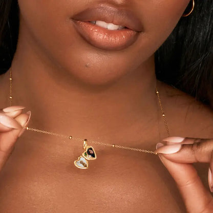 Duo Heart Locket Necklace