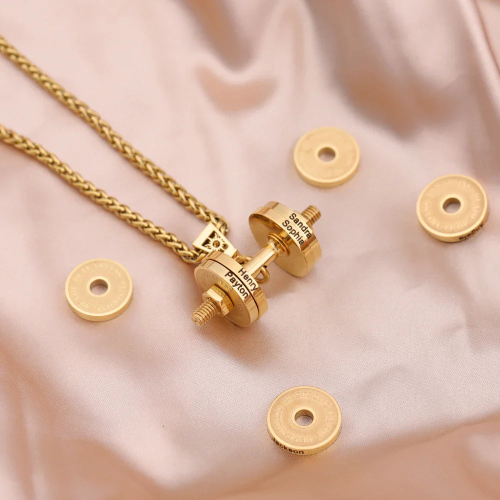 Personalised Dumbbell Necklace with Names