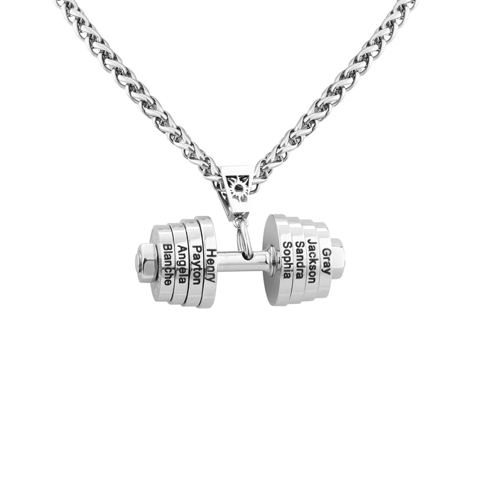 Personalised Dumbbell Necklace with Names