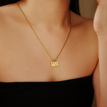 Personalised Initial Birthstone Tag Necklace