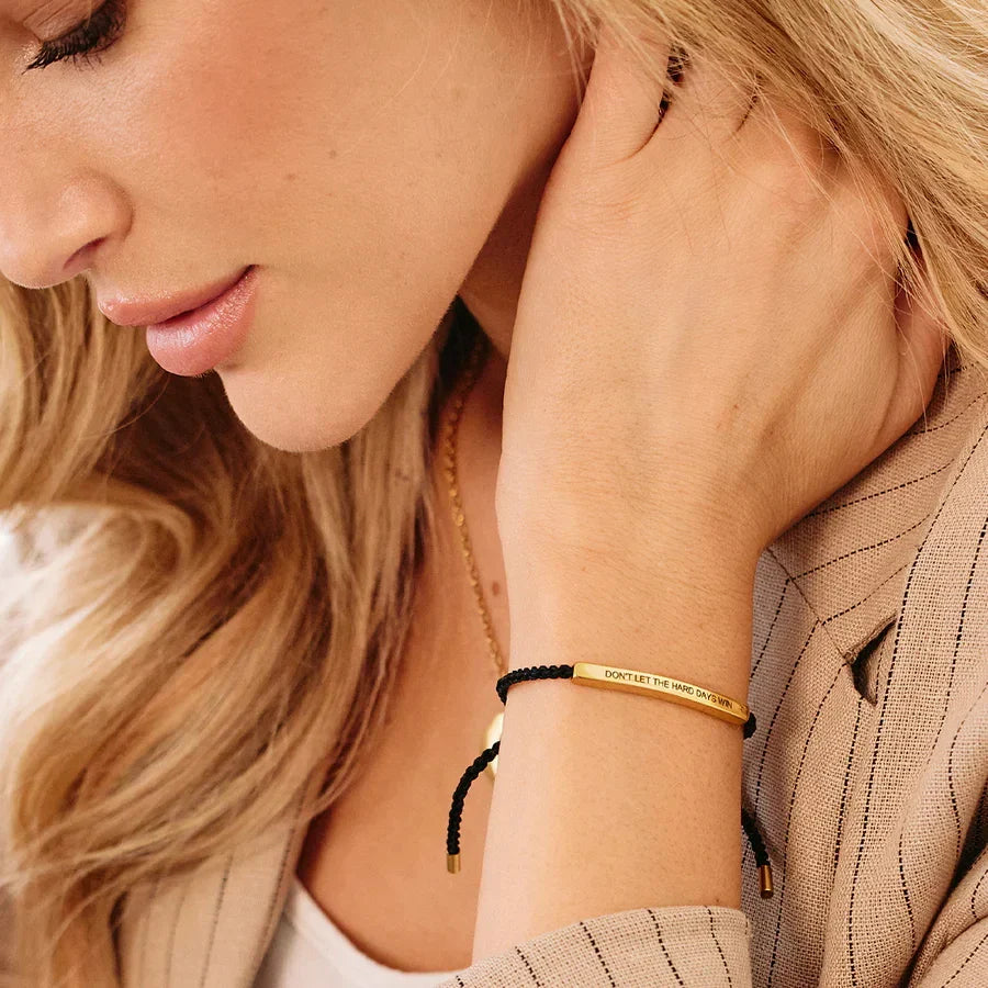 Inspirational Bar Cord Bracelet