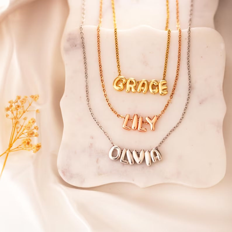 Bubble Letter Necklace