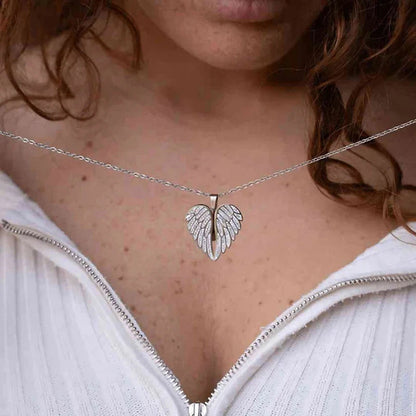 Guardian Heart Angel Wings Photo Necklace