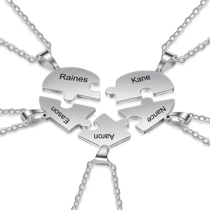 Heart Pieces Necklace with Engraved Name