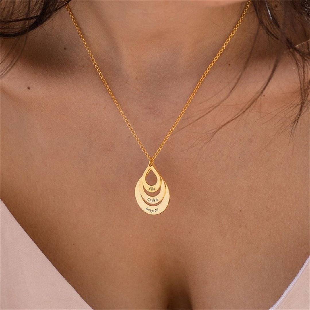 Cascading Love Necklace with Names