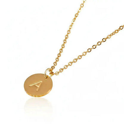 Minimalist Initial Disc Necklace