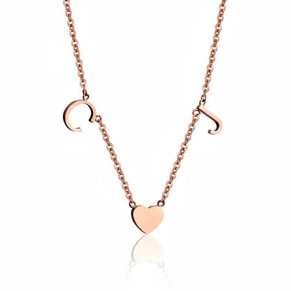 Sideways Initial Heart Necklace