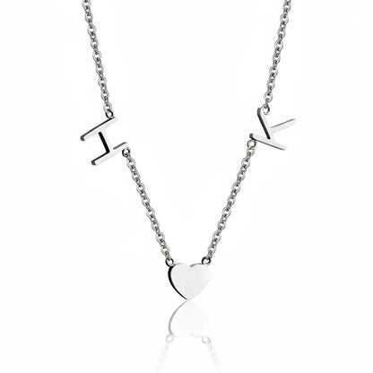 Sideways Initial Heart Necklace