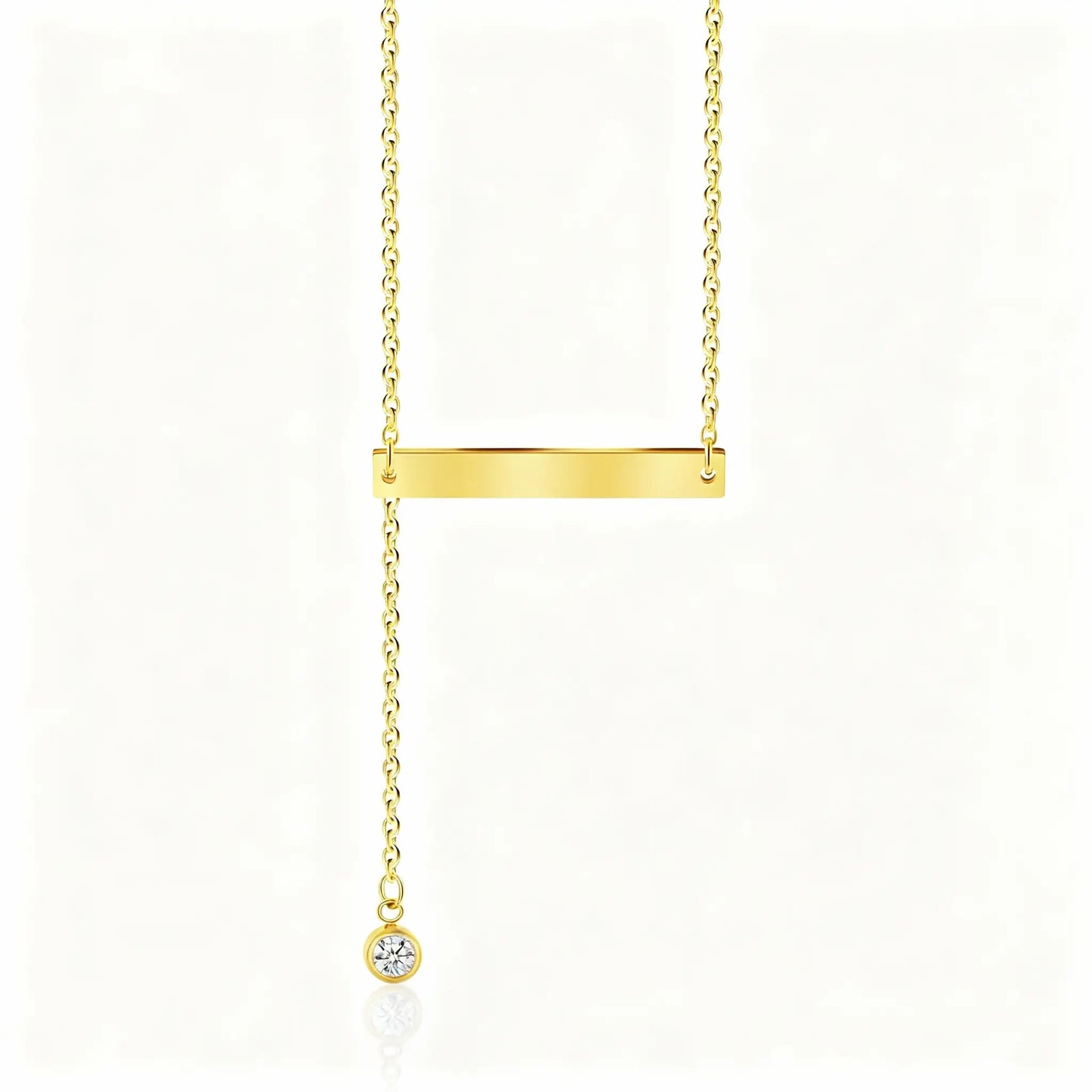 Crystal Drop Bar Necklace