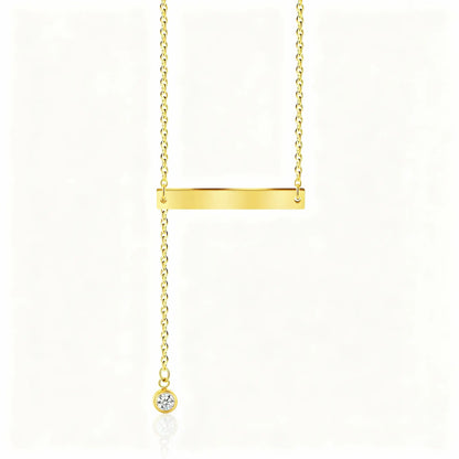 Crystal Drop Bar Necklace