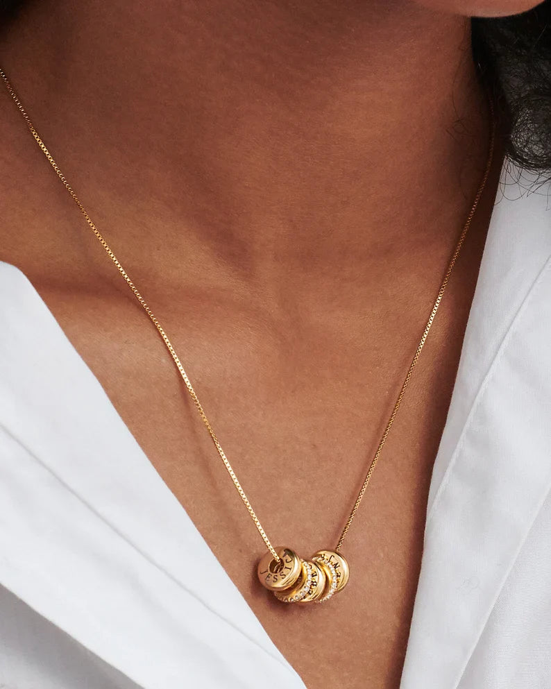 Delicate Family Discs Necklace