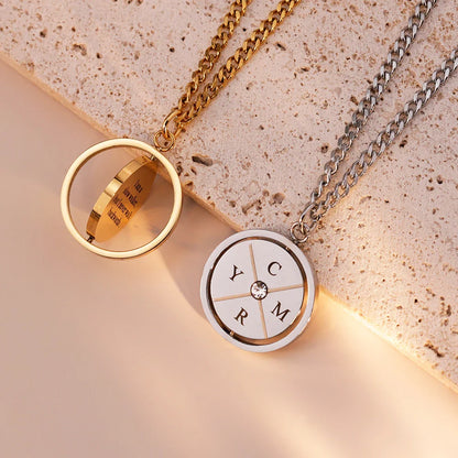 Engraved Compass Necklace