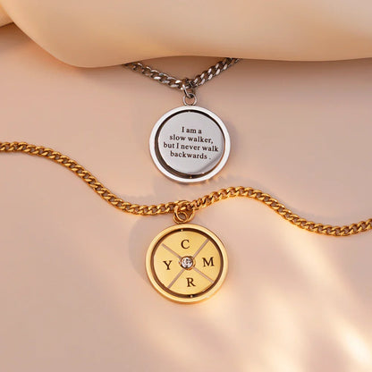 Engraved Compass Necklace