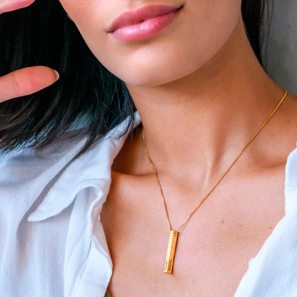 Totem 3D Vertical Bar Necklace