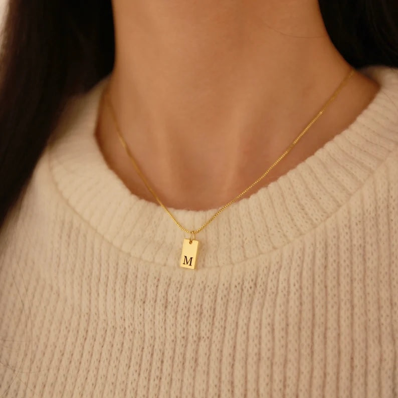 Initial Tag Necklace
