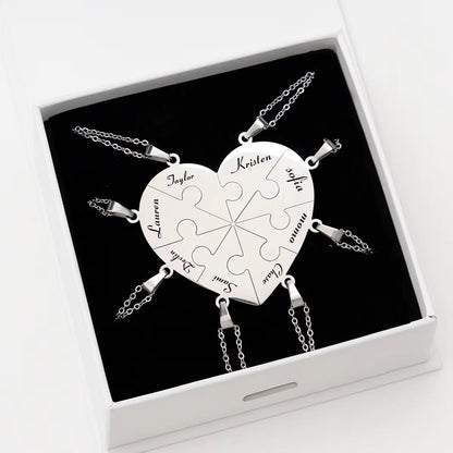 Heart Pieces Necklace with Engraved Name