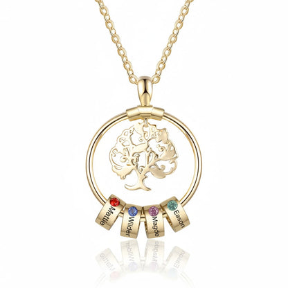 Family Tree of Life Necklace with Names & Birthstones