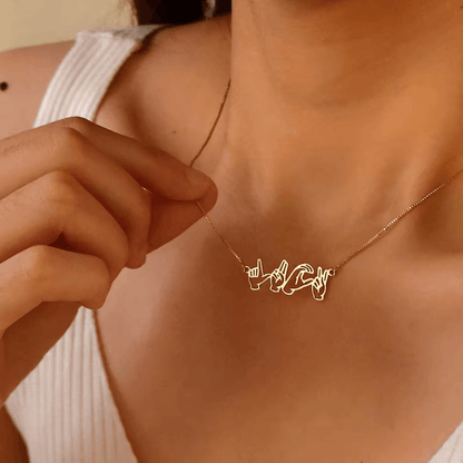 BSL Sign Language Name Necklace