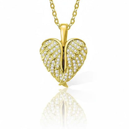 Guardian Heart Angel Wings Photo Necklace
