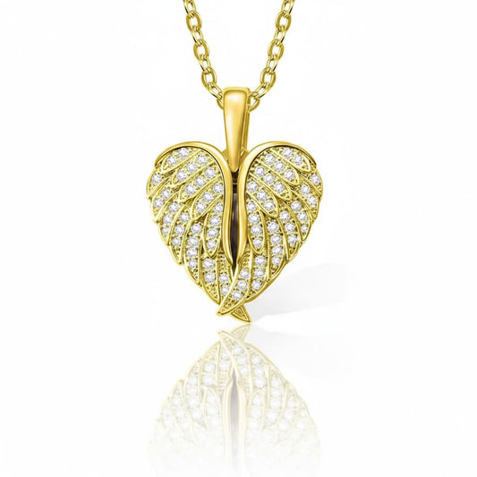 Guardian Heart Angel Wings Photo Necklace