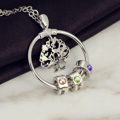 Family Tree of Life Necklace with Names & Birthstones