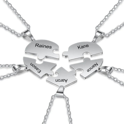 Heart Pieces Necklace with Engraved Name