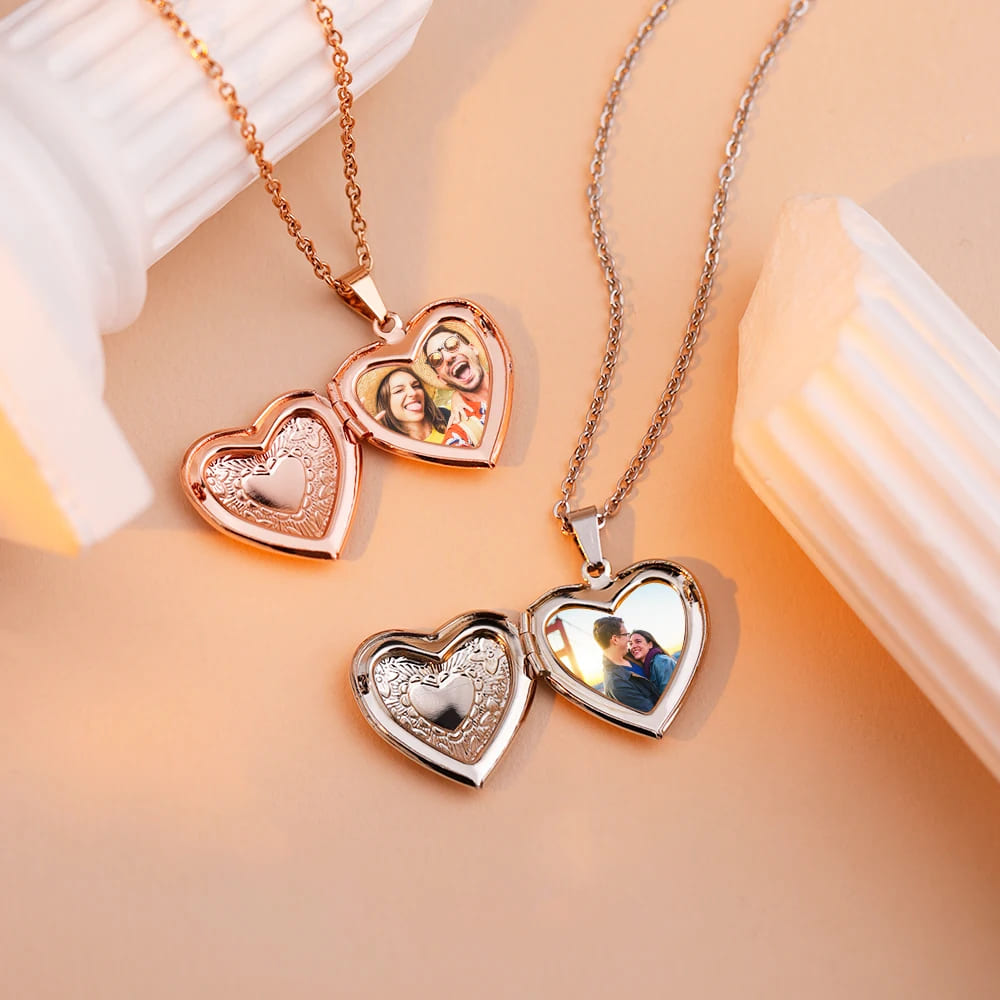 Personalised Heart Photo Locket Necklace