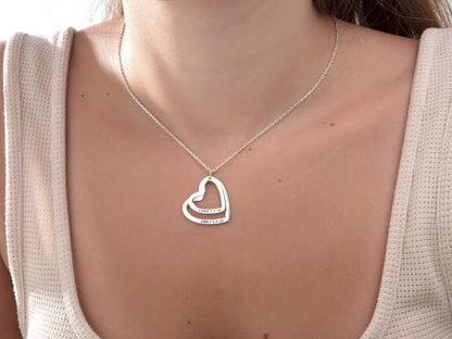 Customized Names Hearts Necklace 1-4names Personalized Necklace Gift