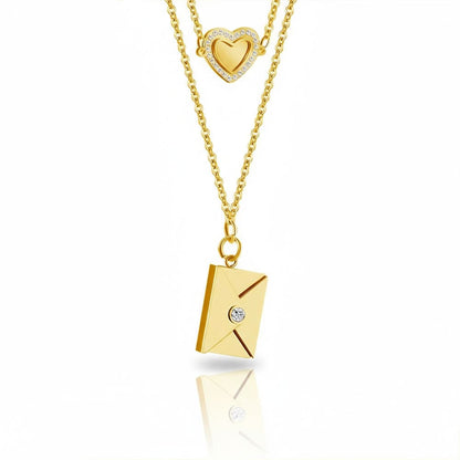 Love Letter Envelope Necklace with Personalised Message