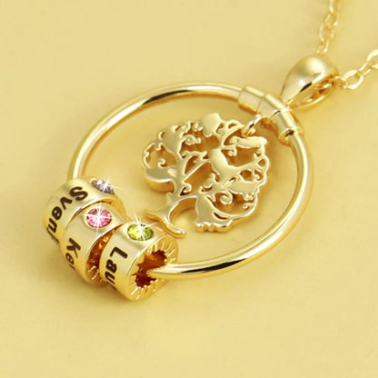Family Tree of Life Necklace with Names & Birthstones