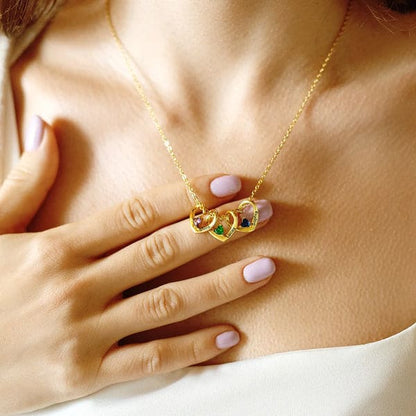 Mother's Heart Necklace with Names & Birthstones