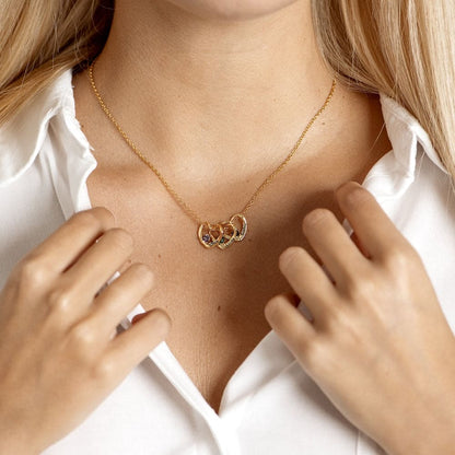 Mother's Heart Necklace with Names & Birthstones