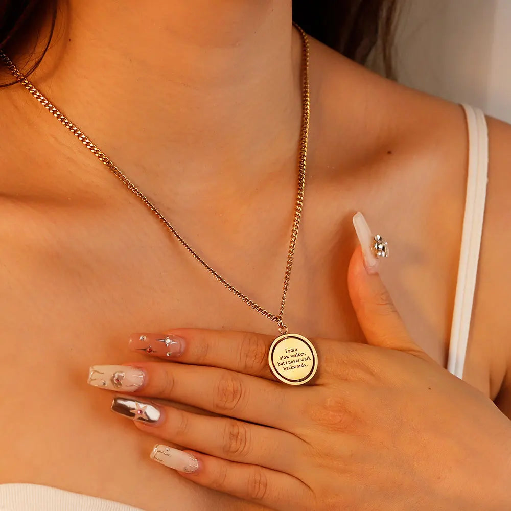 Engraved Compass Necklace