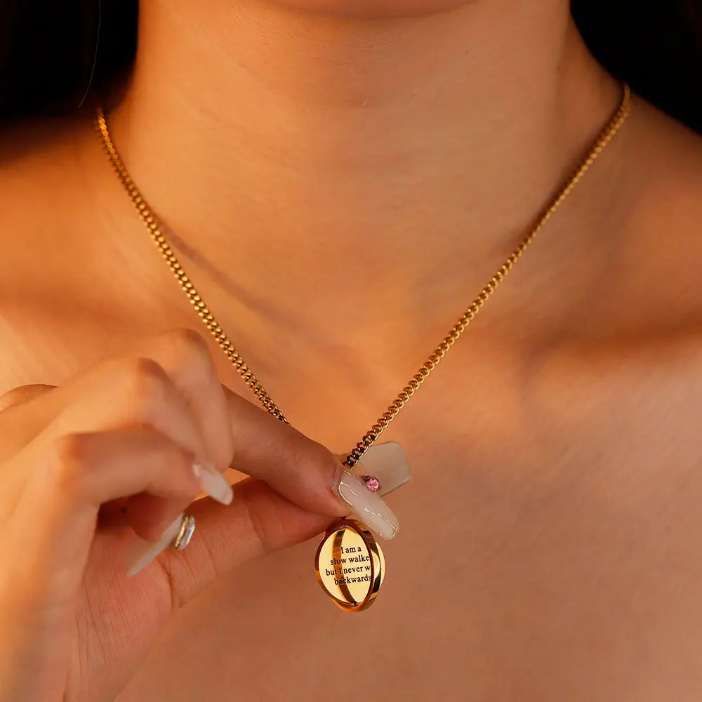 Engraved Compass Necklace